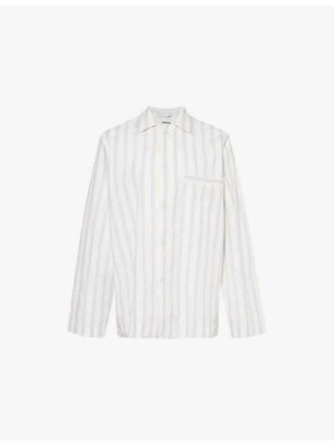 TEKLA Patch-pocket cotton poplin pyjama shirt