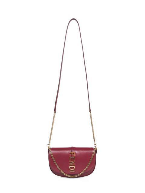 FENDI Fendi Women Burgundy Fendigraphy Wallet On Chain Wallet