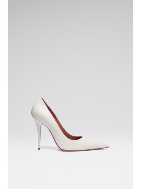 Amina Muaddi BARBARA PUMP 105 WHITE NAPPA