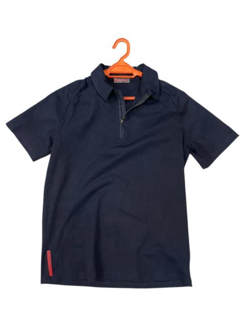 Prada PRADA RED TAG HALF ZIPPER POLO SHIRT