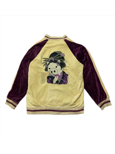 Other Designers Japanese Brand Drugstore Pig Velour Quilted Souvenir Sukajan