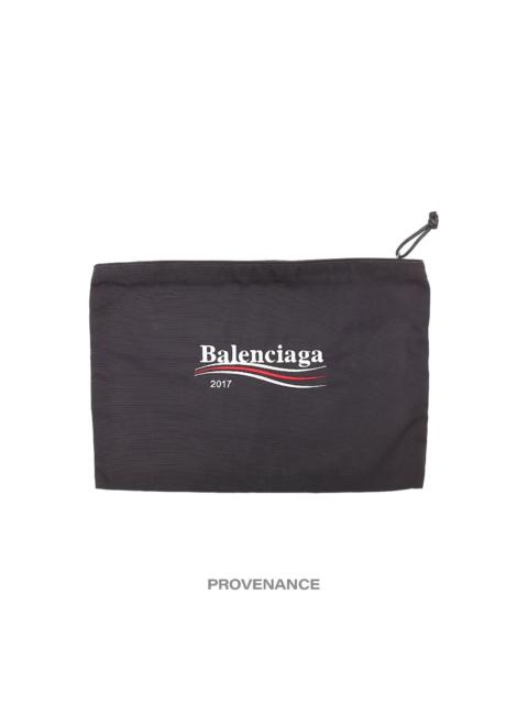BALENCIAGA Balenciaga Campaign Logo Zip Clutch Bag - Black