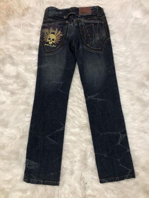 Other Designers Skull Jeans - Quarter cent Flash distressed emrodery skull punk style