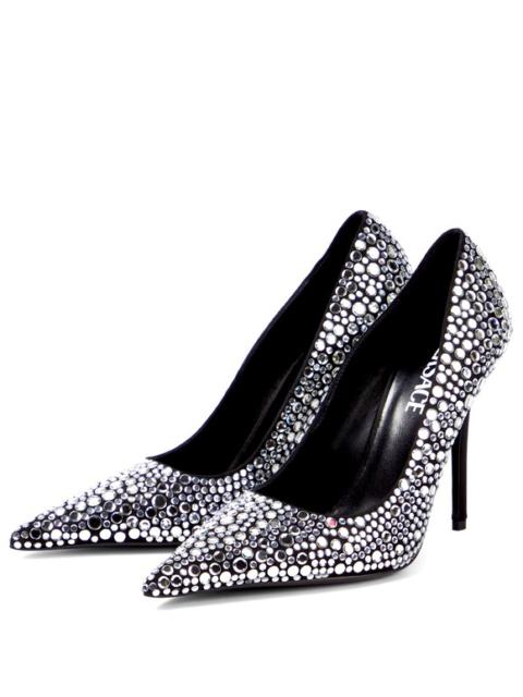 VERSACE
Crystal-embellished leather pumps