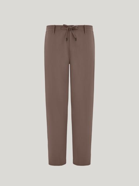 Canali TAUPE TRAVEL WOOL REGULAR FIT DRAWSTRING PANTS