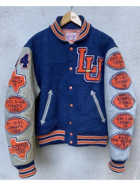 SUGAR CANE Vintage Sugar Cane Varsity Style Eyes Toyo Leather Jacket