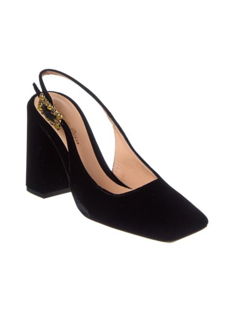 Gianvito Rossi Gianvito Rossi Wondy Leather & Velvet Slingback Pump