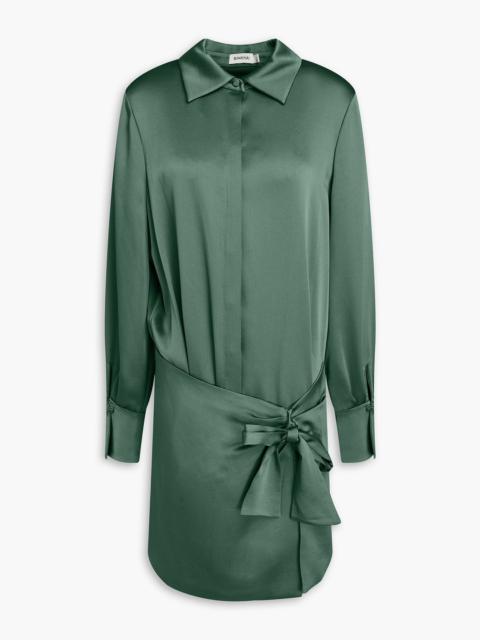 SIMKHAI Larson draped satin-crepe mini shirt dress