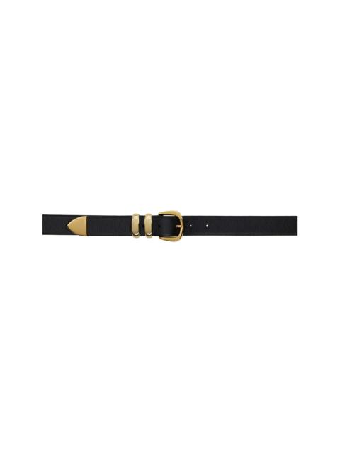 Black Calfskin Hardware Belt