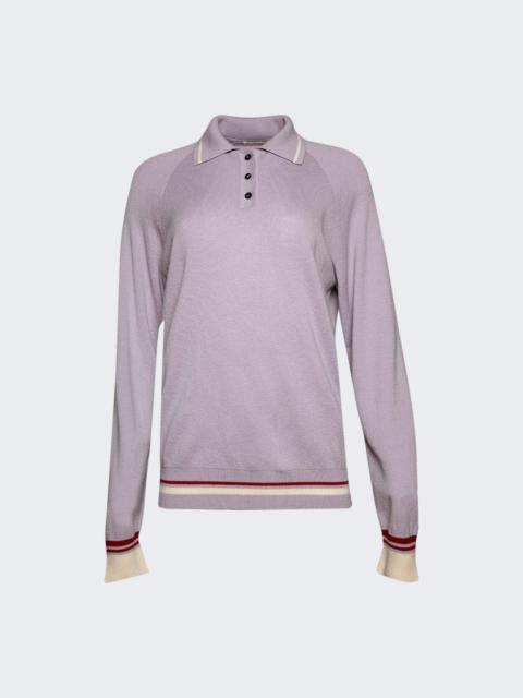 AMIYA Yale Relaxed Wool Polo Top Lilac