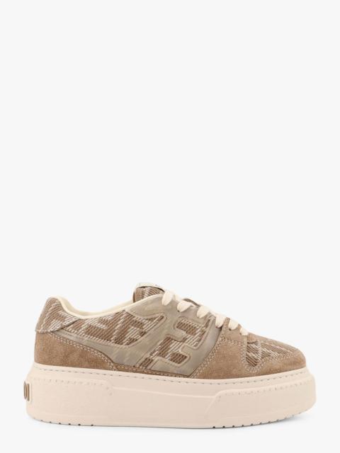 Fendi Match Canvas And Suede Low-Top Sneakers