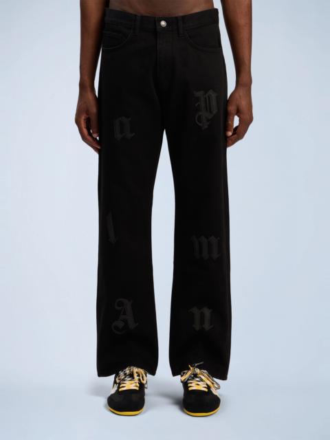 Palm Angels Logo Patch Straight Jeans