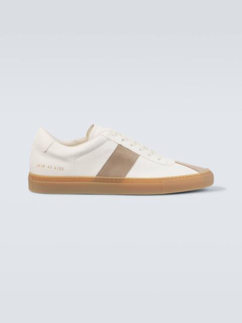 Tennis suede-trimmed leather sneakers