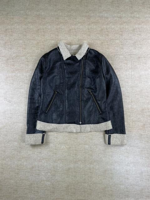Other Designers Japanese Brand × Vintage - NEO LEATHER VINTAGE Lined Sherpa Leather Jacket
