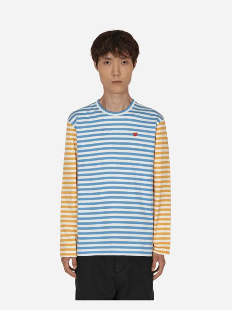 Comme des Garçons PLAY Bi-Color Stripe Longsleeve T-Shirt Blue