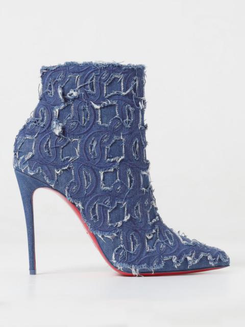 Christian Louboutin Flat Ankle Boots Woman Blue Women