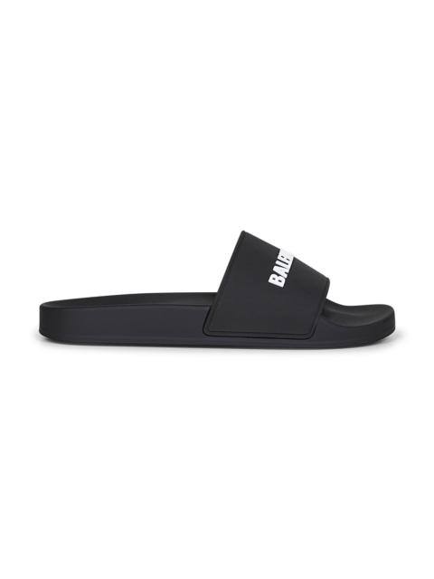 Balenciaga Men Black Rubber Pool Slide Sandals