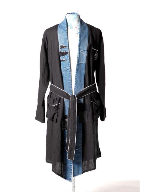 Greg Lauren $1995 Greg Lauren Black Linen Robe GL1