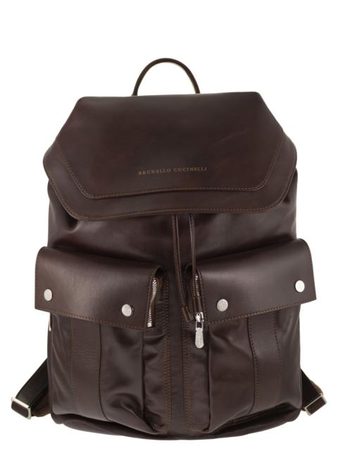 Brunello Cucinelli Brunello Cucinelli Men Leather Backpack With Utility Pockets