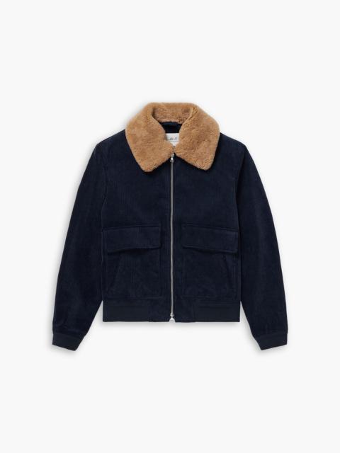 Other Designers Shearling-trimmed cotton-corduroy bomber jacket
