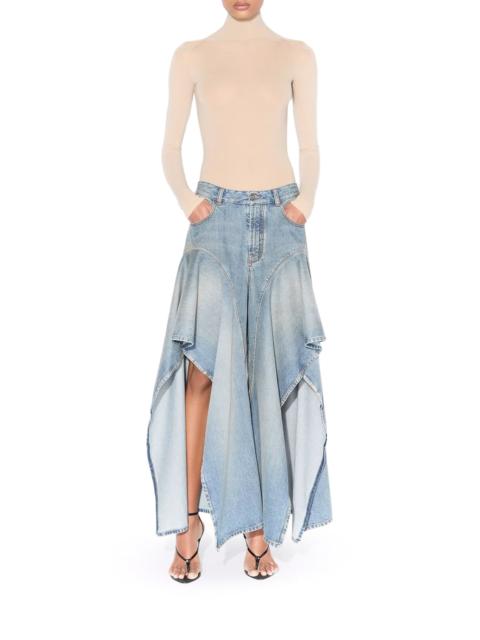 Alaïa JEANS WITH FADED RUFFLES