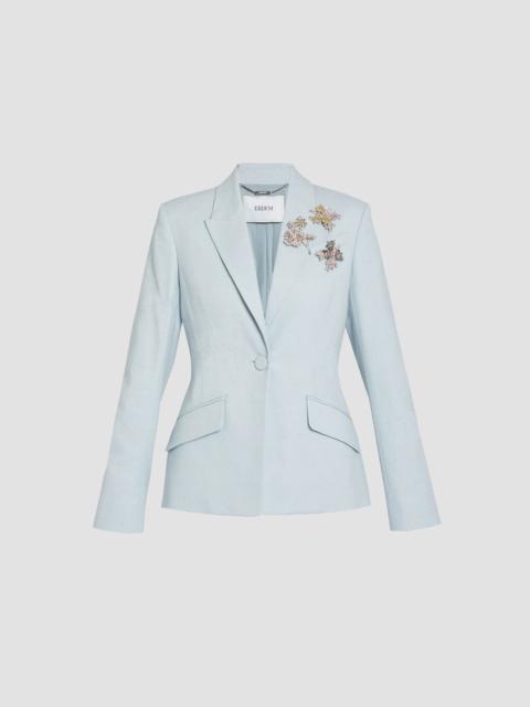 Erdem EMBELLISHED CREPE SINGLE BREASTED FITTED BLAZER