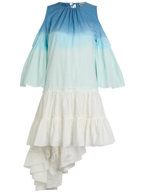 JW Anderson JW Anderson Dégradé Ruffled Cotton-poplin Mini Dress