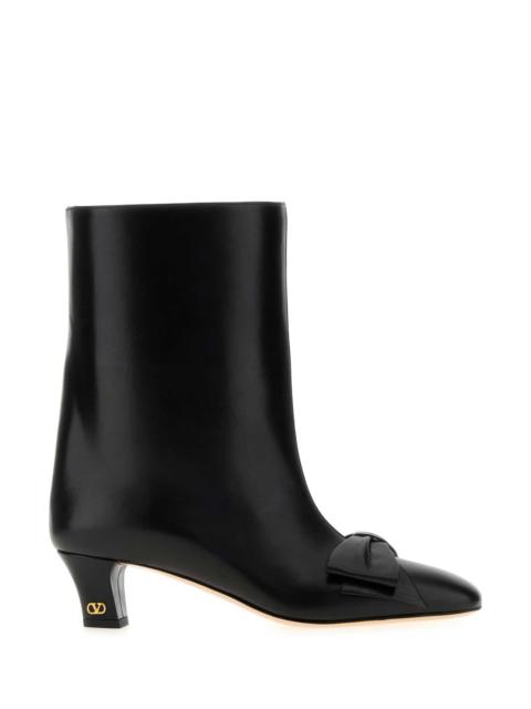 Valentino Valentino Garavani Women Black Leather Bowow Ankle Boots