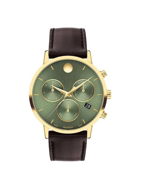 Other Designers Movado Museum Classic Chronograph Quartz Green Dial Men's Watch 607890