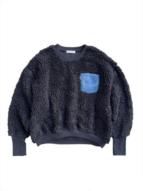 Other Designers Japanese Brand - Black Rodeo Crown Sherpa fleece pullover