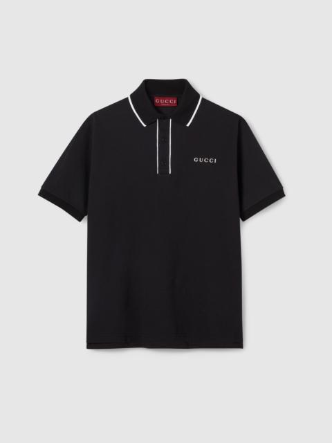 GUCCI Cotton piquet polo shirt with embroidery