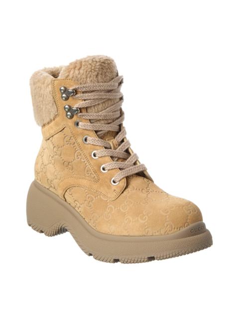 GUCCI Gucci GG Suede & Wool Bootie