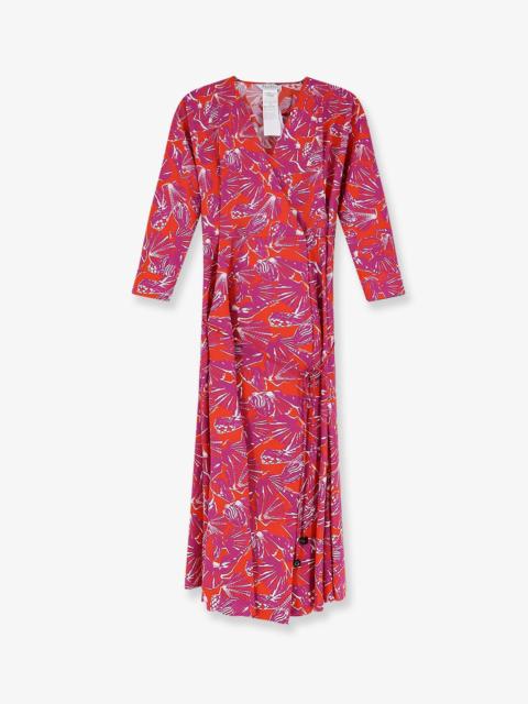 Max Mara Max Mara Mxmcamino Printed Cotton Dress Red