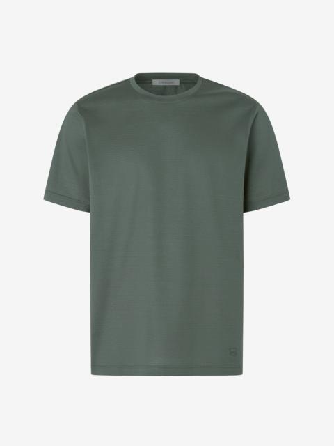CORNELIANI Green crew neck pure cotton t-shirt