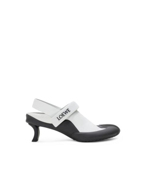 Loewe LOEWE Dive White Stretch Calfskin 45mm Slingback Pumps New &