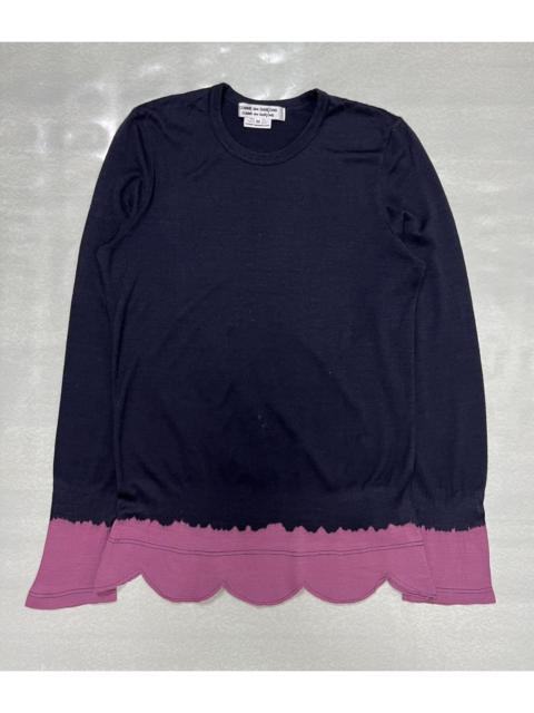Comme Des Garçons A/W 08’ Wool Jersey Scalloped Bleach Knit Cut&Sew L/S