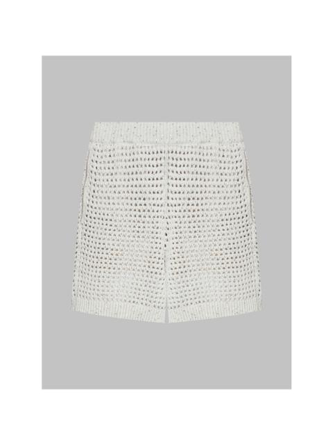 Brunello Cucinelli Brunello Cucinelli Wooff White Knit Shorts