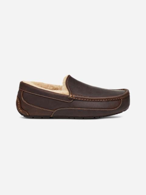 UGG ® Men's Ascot Matte Leather Slippers in Brown/