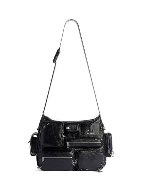 BALENCIAGA Men's Superbusy Messenger Bag With Piercings  in Black