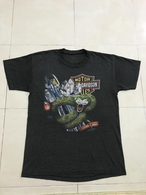 Other Designers VINTAGE 90s HARLEY DAVIDSON 3D EMBLEM SNAKE GRAPHIC T-SHIRT