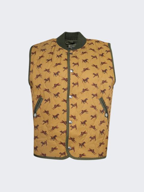 BODE Crittendon Quilted Vest Brown And Green