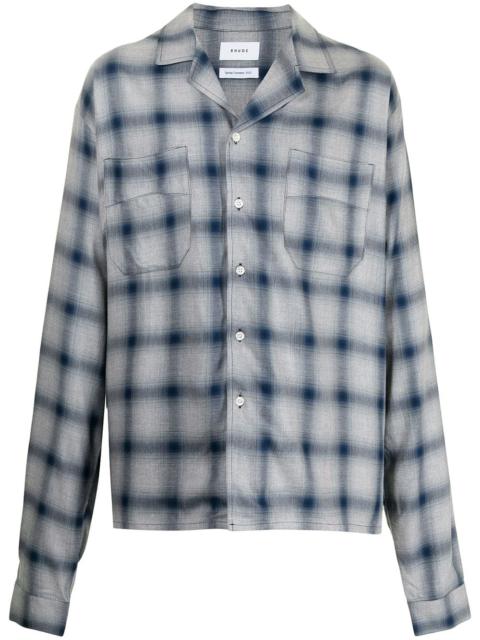 check-print buttoned shirt