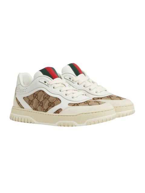 GUCCI Gucci Re-Web $1150 Women's White Leather And Beige/Ebony GG