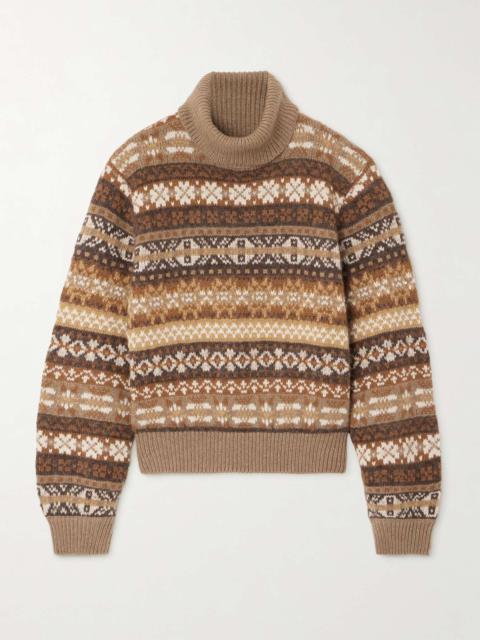 Scopello striped cashmere, alpaca and wool-blend jacquard turtleneck sweater