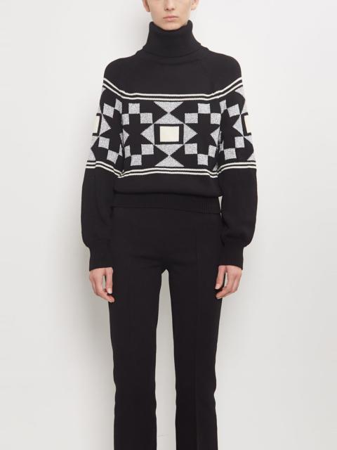 HIGH SPORT Cotton Lara Fairisle Turtleneck Sweater