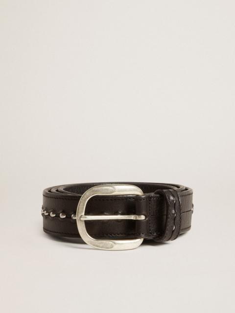 Golden Goose Black leather belt with studs