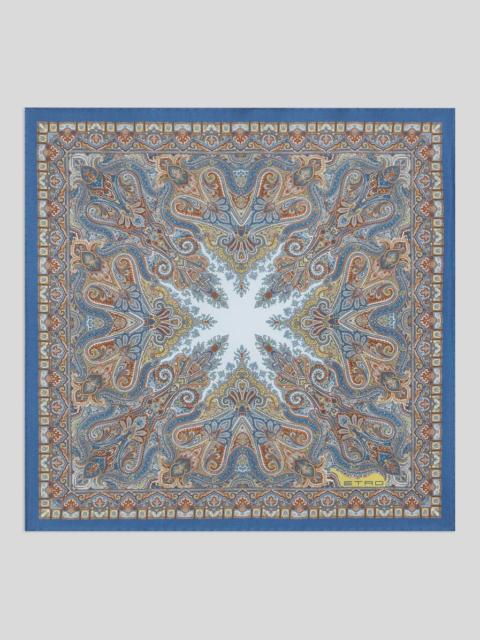 Etro SILK POCKET SQUARE WITH FLORAL PAISLEY MOTIF