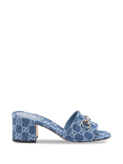 GUCCI Gucci Horsebit GG Patterned Sandals