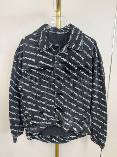 Alexander Wang Alexander Wang black denim jacket with all-over graphic print.