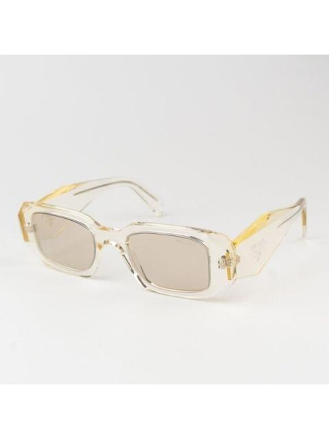 Prada NEW Prada PR17WS 19X30N Transparent Champagne Mirror Rectangle Sunglasses